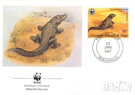 Конго 1987 - 4 броя FDC Комплектна серия - WWF, снимка 1