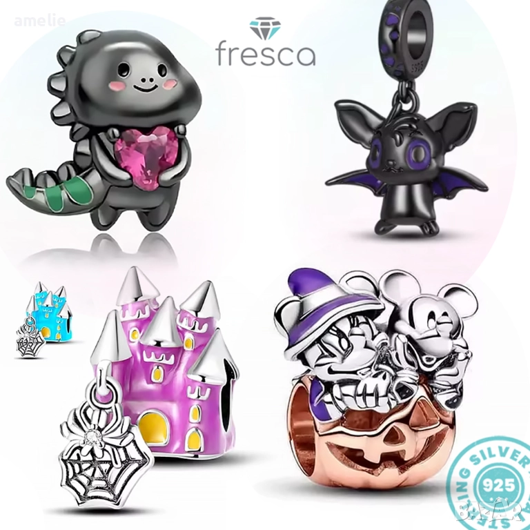 Талисман /и серия Halloween Fresca по модел Пандора Pandora с печат S 925. Колекция Amélie, снимка 1