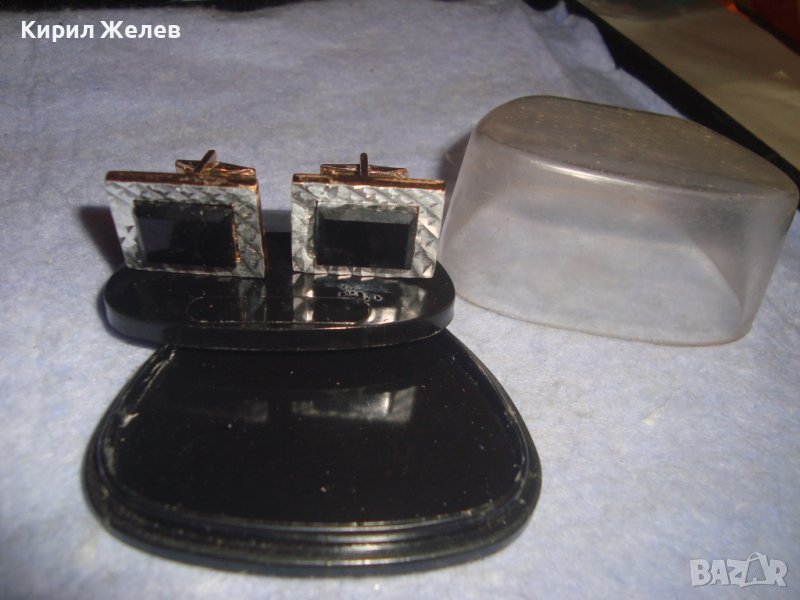 КРАСИВИ СТАРИ ПОЗЛАТЕНИ БУТОНЕЛИ - ТРАКИЙСКО ТВОРЧЕСТВО Пловдив КОПЧЕТА за РЪКАВЕЛИ с КУТИЙКА 28911, снимка 1