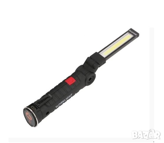 Акумулаторна компактна сгъваема LED работна лампа с магнит, снимка 1