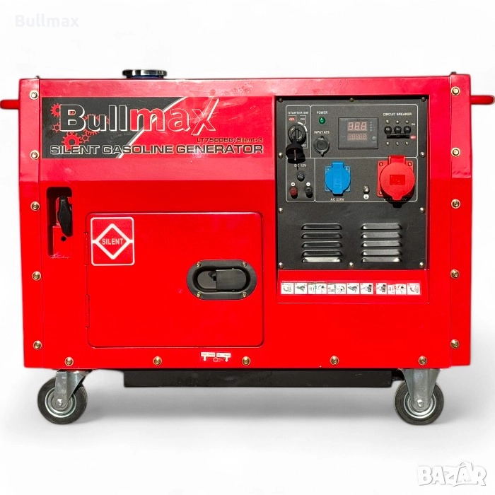 Бензинов Агрегат за ток 7,5 KW трифазен обезшумен BULMAX, снимка 1