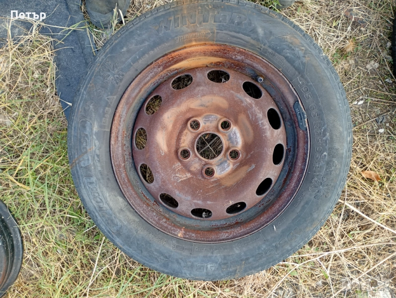 1 брой Железна джанта с гума 15ска фолцваген шкода Ауди 5х112мм, снимка 1