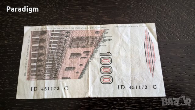 Банкнота - Италия - 1000 лири | 1982г., снимка 2 - Нумизматика и бонистика - 26801247