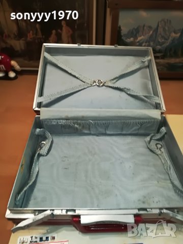 CAVALET-РЕТРО КУФАР ЧЕРВЕНА КОЖА И АЛУМИНИЙ M2205231113, снимка 18 - Антикварни и старинни предмети - 40784021