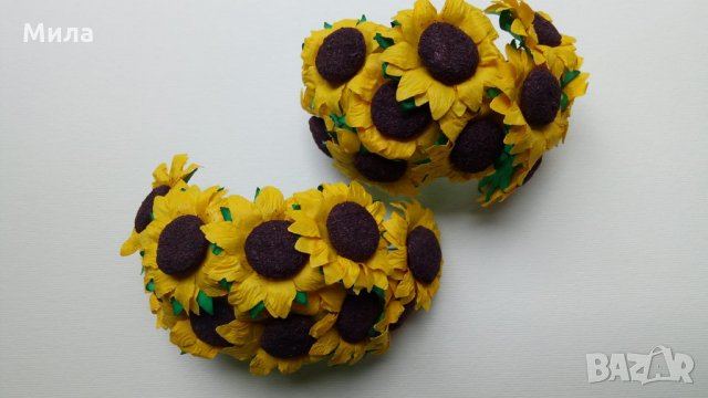 Букет хартиени слънчогледи, снимка 1 - Изкуствени цветя - 33087769