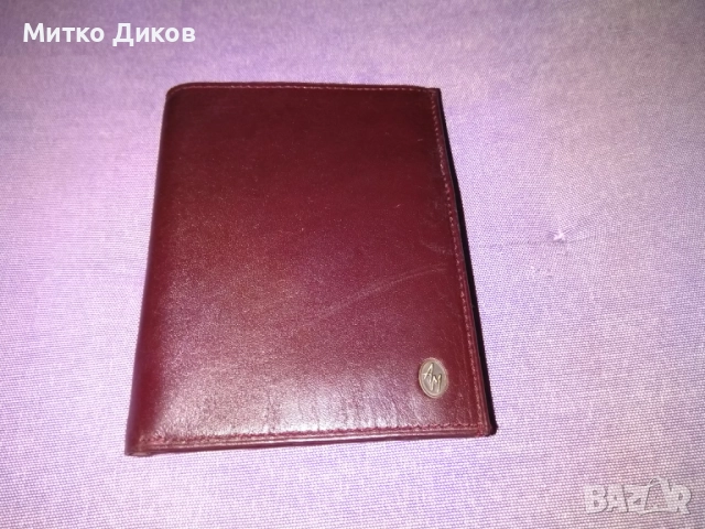 Портфейл АМ марков нов винтидж Западна Германия естествена кожа 125х100мм, снимка 2 - Портфейли, портмонета - 51720208