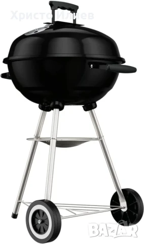Барбекю с Капак на Дървени Въглища Сферично BBQ Скара с Колела, снимка 6 - Барбекюта - 50684879