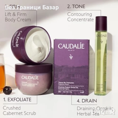 Нова Ексфолираща Скраб за тяло Caudalie Vinosculpt – Гладка кожа, 250 грама, снимка 4 - Козметика за тяло - 51163582