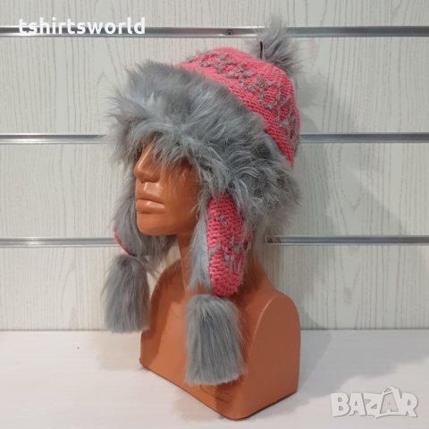 Нова зимна пухкава шапка с помпон тип ушанка, снимка 7 - Шапки - 35463091