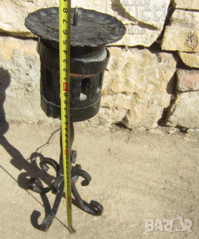 Свещници: от колело на каруца дърво ковано желязо, свещник, елен елени ангел ангели, снимка 4 - Други ценни предмети - 28874355