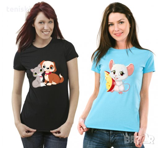  Уникални тениски с котки и кучета , снимка 7 - Тениски - 33118514