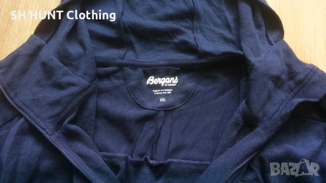 Bergans of NORWAY TUVA LIGHT WOOL HOOD Jacket 100% Merino Wool размер XXL суичър - 1970, снимка 10 - Екипировка - 53249546