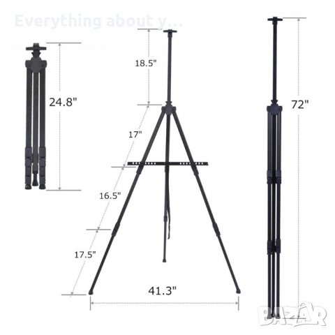 Сгъваем метален статив за рисуване - триножник, снимка 5 - Други игри - 32298613