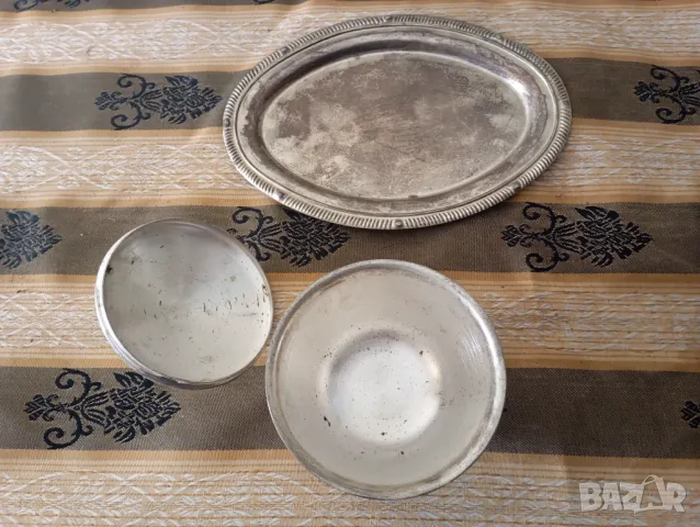 Захарница с поднос, снимка 2 - Антикварни и старинни предмети - 49939008