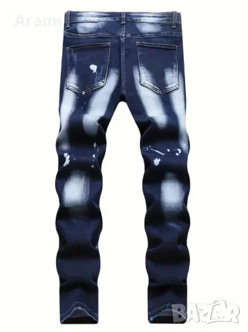 Мъжки еластични преливащи дънки размер М или № 32 нови, снимка 2 - Дънки - 50212785