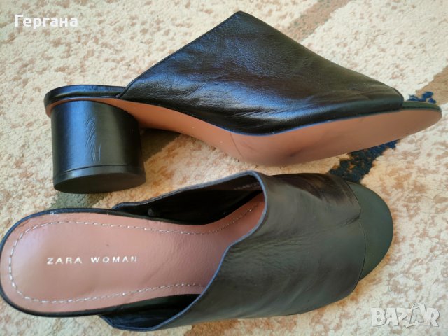 Чехли естествена кожа на ZARA, снимка 2 - Чехли - 37611846
