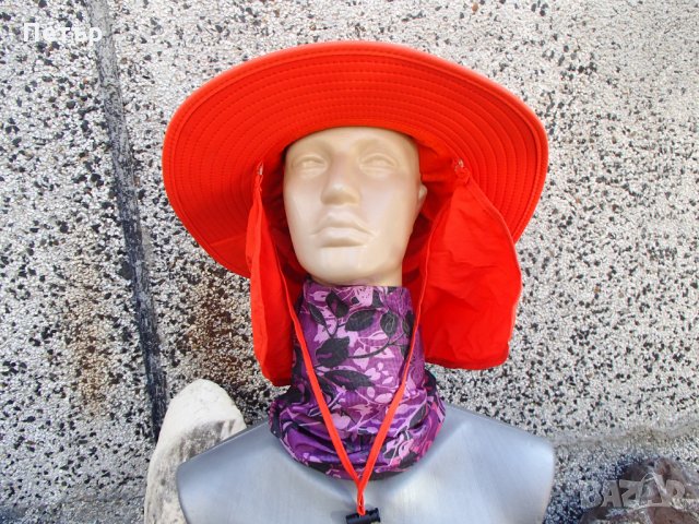 Продавам лека лятна бързосъхнеща шапка с голяма периферия, покривало за врата и UV защита
