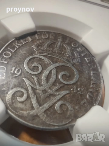 1942 SWEDEN IRON 2O- MINT ERROR, снимка 3 - Нумизматика и бонистика - 51613189