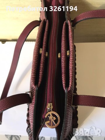 дамска  кожена чанта 3 в 1 - НОВА - цвят бордо , снимка 4 - Чанти - 38903365