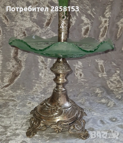 Старинна посребрена поставка Арт Деко, Epergne, снимка 3 - Антикварни и старинни предмети - 50623848