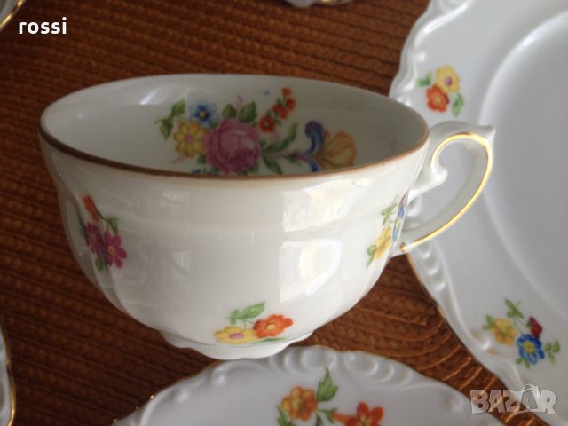 Vintage 1909-1925. Нов. Немски сервиз за кафе/чай и десерт за двама, кана и 2 тройни сета., снимка 6 - Антикварни и старинни предмети - 32948420