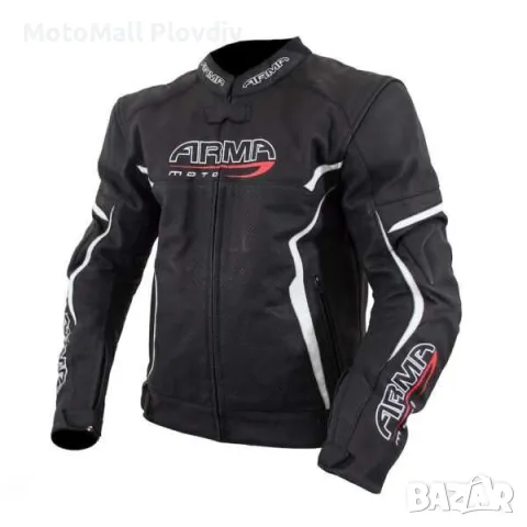 Кожено яке ARMR Raiden Black/White мото мотор писта, снимка 2 - Аксесоари и консумативи - 49255826