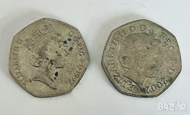 2 монети от 50 пенса (50 pence) - Великобритания
