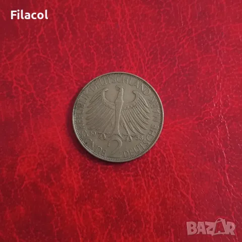 Германия 2 марки 1958 Макс Планк 'F' - Щутгарт