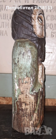 Стара дървена фигура на светец, снимка 5 - Антикварни и старинни предмети - 53023522