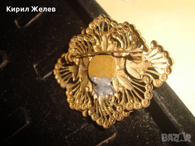 СТАРИННА БРОНЗОВА СКЪПОЦЕННА БРОШКА с МУРАНО СКЪПОЦЕННО ВЕНЕЦИАНСКО СТЪКЛО АРТ ДЕКО 22323, снимка 5 - Антикварни и старинни предмети - 33135753