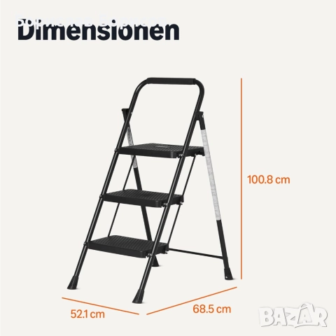 Сгъвааеми стълби с 3 стъпала, Amazon Basics, снимка 2 - Други стоки за дома - 52839962