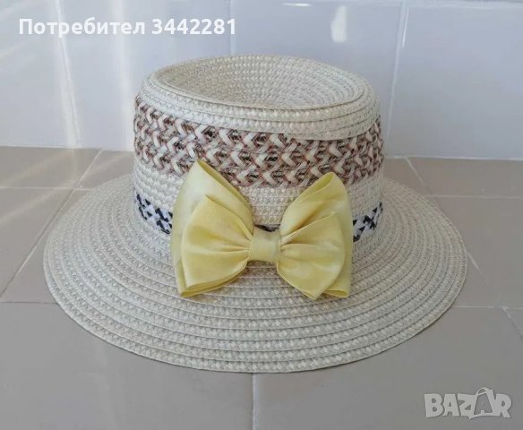 Лятна шапка с жълта панделка, снимка 5 - Шапки - 37702468