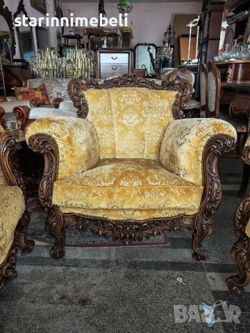 Барокова холна гарнитура , снимка 3 - Дивани и мека мебел - 52886459