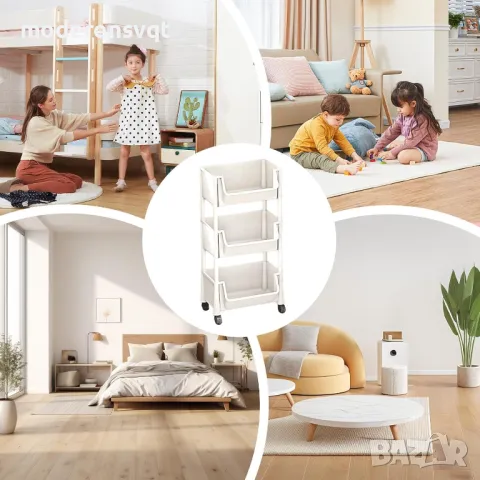 Голяма етажерка с колелца на 3 нива, снимка 4 - Органайзери - 48147204