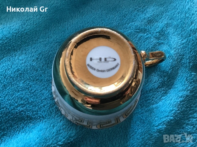 Чаша и чинийка порцелан позлата произведено в Германия отличен състояние , снимка 4 - Колекции - 53139502