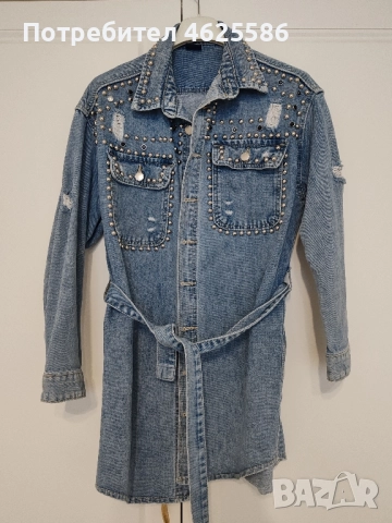 Дънково яке тип риза с колан