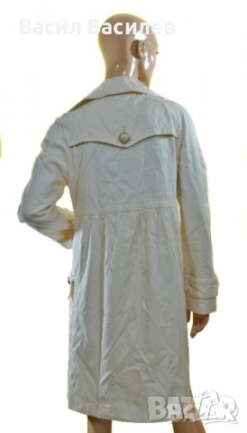 Дамски шлифер слонова кост с големи копчета, снимка 3 - Палта, манта - 51934873