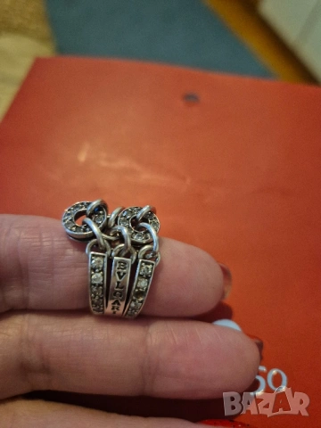 среб пръстен модел BVLGARI, снимка 3 - Пръстени - 53060479