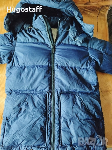 Топло зимно тъмносиньо яке с пух от Denim & Supply Ralph Lauren пухенка парка качулка M, снимка 3 - Якета - 52590328