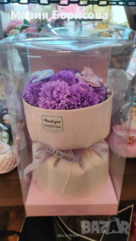 Букет от сапунени цветя, снимка 1 - Романтични подаръци - 44070486