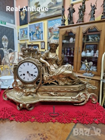 Прекрасен антикварен колекционерски френски каминен часовник - стил Луй 14.-1835 г , снимка 6 - Антикварни и старинни предмети - 43271579
