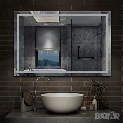 LED Лед Огледало за баня 80×60, увеличителна част, обезпотител и bluetooth, снимка 4 - Огледала - 48669001