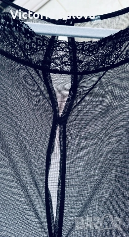 Ефирна черна блуза тюл с дантела, снимка 11 - Корсети, бюстиета, топове - 52234601