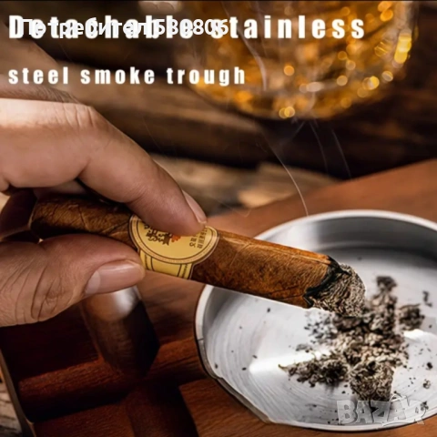 Дървена поставка за чаша, пура и аксесоари / Подходящ за подарък, снимка 3 - Прибори за хранене, готвене и сервиране - 53559810