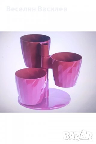 Тройна саксия за цветя 3 l., снимка 5 - Саксии и кашпи - 39493296