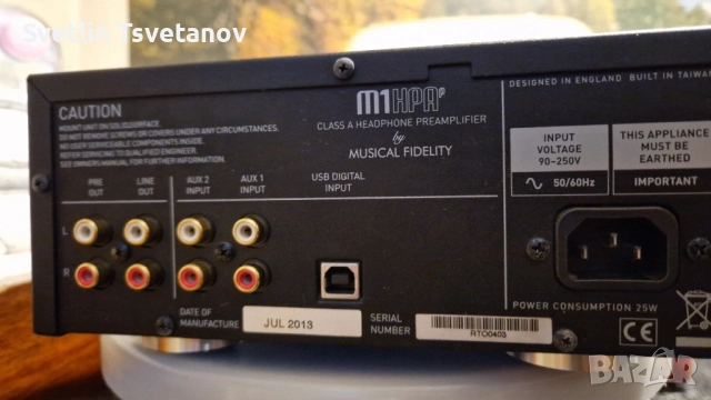 Musical Fidelity M1HPAP слушалков усилвател , снимка 4 - Ресийвъри, усилватели, смесителни пултове - 52158369