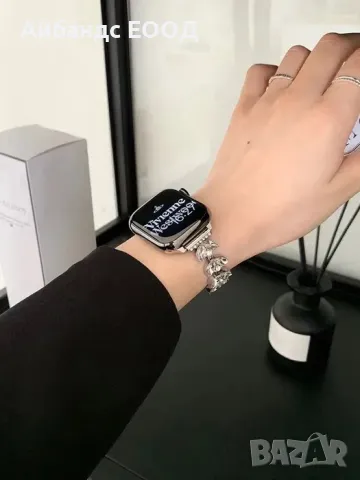 DIAMOND каишка с кристали за Apple Watch ULTRA/SE/11/10/9/8/7/6/5/4/3, снимка 6 - Каишки за часовници - 49456612