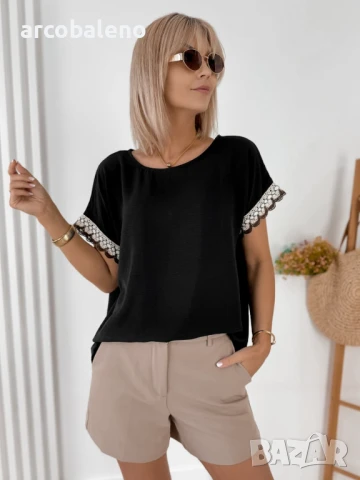 Дамска блуза с къси ръкави GENUA, 3цвята , снимка 10 - Тениски - 51022363