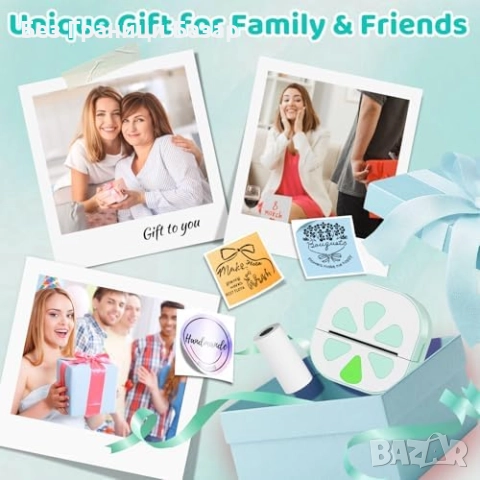 Нов Инклес Преносим Bluetooth термопринтер за стикери + 3 ролки хартия, снимка 5 - Друга електроника - 52478081