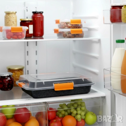 Тава за печене с практичен капак с дръжка за лесно пренасяне и съхранение на печива 279070, снимка 6 - Съдове за готвене - 53232075